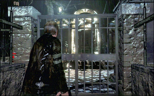 Once you get the key, use it to unlock the grate to the right from the shed - Chapter 2 - The Cemetery | Leons campaign - Leons campaign - Resident Evil 6 Game Guide