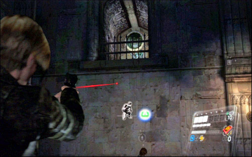 When you reach the next door, turn left and shoot at the mirror on the top - Chapter 2 - The Cathedral | Leons campaign - Leons campaign - Resident Evil 6 Game Guide