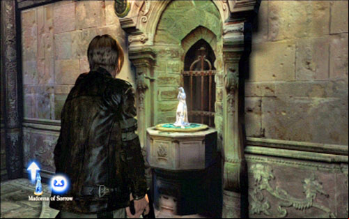 Behind the next door youll find a blue statue - take it - Chapter 2 - The Cathedral | Leons campaign - Leons campaign - Resident Evil 6 Game Guide