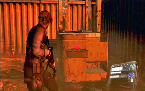 After explosion press the red button neat the previously used ladder - Chapter 4 - The Ustanak | Leons campaign - Leons campaign - Resident Evil 6 Game Guide