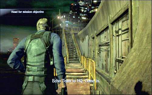 When the fight with Simmons is over, go up the stairs - Chapter 4 - Meeting Simmons | Leons campaign - Leons campaign - Resident Evil 6 Game Guide
