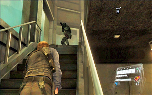 The man will lead you to the building, which will be attacked by undead - Chapter 5 - The City | Leons campaign - Leons campaign - Resident Evil 6 Game Guide