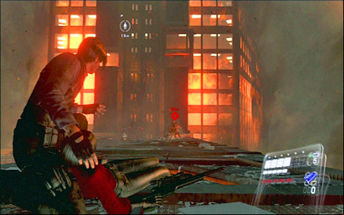 In the next phase of climbing try to make as few mistakes as possible and prepare to quickly press A and X when the enemy is very close - Chapter 5 - The Final Fight with Simmons | Leons campaign - Leons campaign - Resident Evil 6 Game Guide