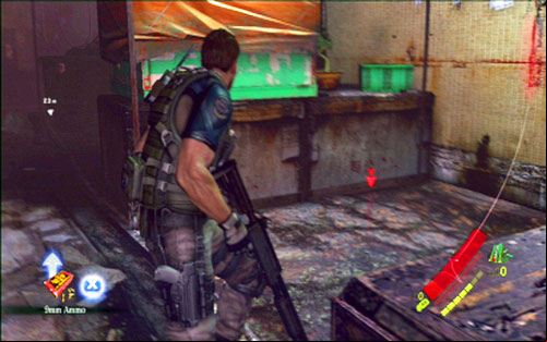 When the fight is over, go through the door at the end of the corridor and examine crates there - Chapter 1 - City Alleys | Chriss campaign - Chriss campaign - Resident Evil 6 Game Guide