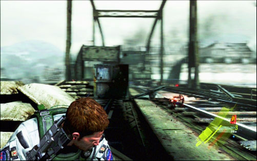 Quickly hide behind the nearest cover and shoot at parachutist enemies - Chapter 2 - The Bridge | Chriss campaign - Chriss campaign - Resident Evil 6 Game Guide
