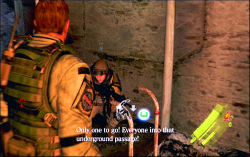 After the explosion run to the very bottom and get inside the underground age - Chapter 2 - Gun Turrets | Chriss campaign - Chriss campaign - Resident Evil 6 Game Guide