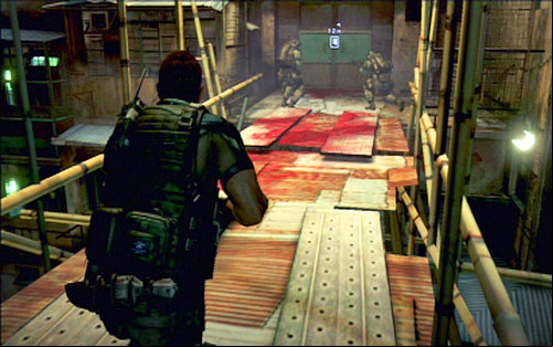When the machine falls down, go inside the building - Chapter 3 - City Streets | Chriss campaign - Chriss campaign - Resident Evil 6 Game Guide