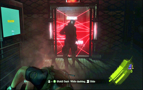 Once you get to the end of the corridor, destroy two crystals at the door and enter the elevator - Chapter 3 - The Secret Lab | Chriss campaign - Chriss campaign - Resident Evil 6 Game Guide