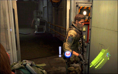 When the cut-scene is over, move forwards until you reach the elevator - Chapter 4 - Ship Corridors | Chriss campaign - Chriss campaign - Resident Evil 6 Game Guide