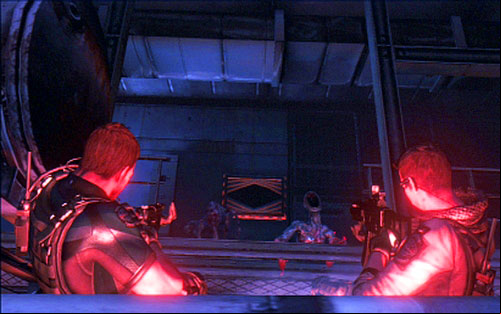 Once you get to the other side, make sure that your gun is reloaded and go through the next door - Chapter 4 - The Jet Flight | Chriss campaign - Chriss campaign - Resident Evil 6 Game Guide
