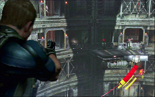During the trip new enemies will be appearing on nearby platforms, as well as on your lift - Chapter 5 - The Hole in The Ground | Chriss campaign - Chriss campaign - Resident Evil 6 Game Guide