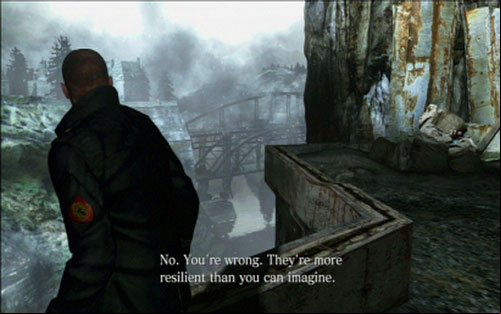 When you get to the other side, go straight ahead killing three mutants on your way - Chapter 1 - The Mountain Path | Jakes campaign - Jakes campaign - Resident Evil 6 Game Guide