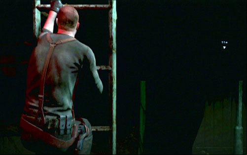 When the last enemy is dead, use the indicated bar to jump over the abyss and then climb up the ladder - Chapter 4 - Fighting With The Helicopter | Jakes campaign - Jakes campaign - Resident Evil 6 Game Guide