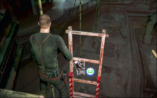 A bit further youll find another ladder which you have to lower down for your companion - Chapter 4 - Fighting With The Helicopter | Jakes campaign - Jakes campaign - Resident Evil 6 Game Guide