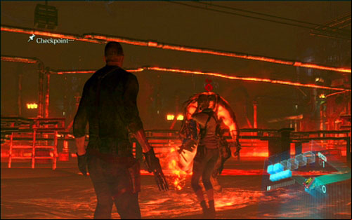 This time you have less room to run away so keep running around the beast, standing behind his back or attacking from a flank - Chapter 5 - The Final Fight With Ustanak | Jakes campaign - Jakes campaign - Resident Evil 6 Game Guide