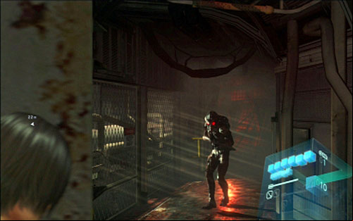 On the other side silently kill another opponent and then very slowly lean out to the corridor - Chapter 1 - Submarine Stealth | Adas campaign - Adas campaign - Resident Evil 6 Game Guide