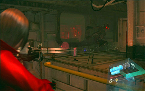 Once you get to the other side, go to the left until you find an alarm switch - Chapter 1 - Submarine Stealth | Adas campaign - Adas campaign - Resident Evil 6 Game Guide