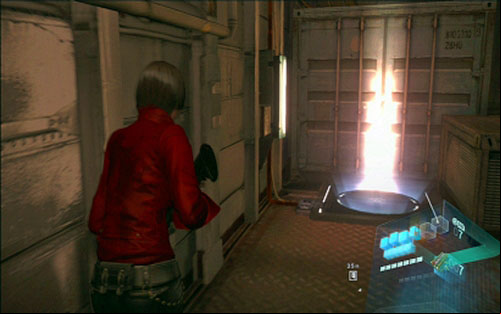 Turn them on by standing on glowing platforms and then wait until enemies are killed, hiding behind crates - Chapter 1 - Turrets | Adas campaign - Adas campaign - Resident Evil 6 Game Guide
