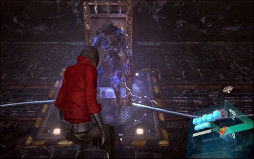 Pick up the item and then move two chairs with corpses onto nearby platforms - Chapter 2 - Cemetery Puzzles | Adas campaign - Adas campaign - Resident Evil 6 Game Guide