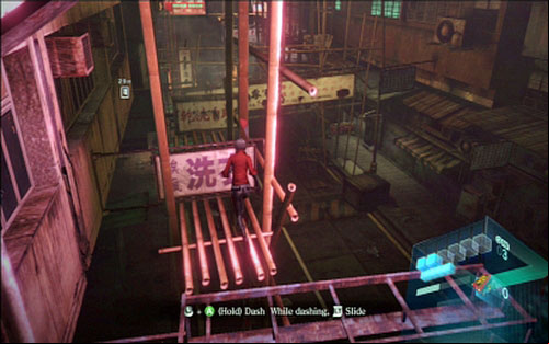 At the beginning you have to flee from the beasts, jumping between bamboo scaffoldings - Chapter 3 - Chainsaw Mutant | Adas campaign - Adas campaign - Resident Evil 6 Game Guide