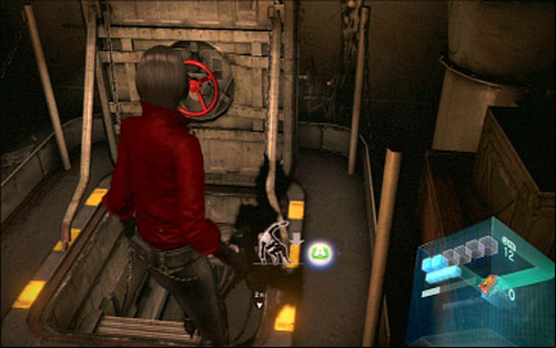 When another cut-scene ends, jump to the nearby hatch and run forwards as fast as you can - Chapter 4 - Escaping The Mutant | Adas campaign - Adas campaign - Resident Evil 6 Game Guide