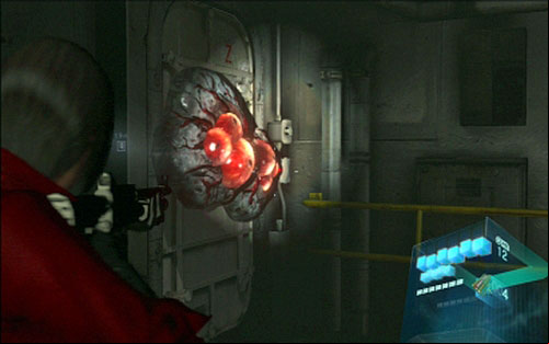 Behind the first door youll encounter another one, overgrown with red glands - Chapter 4 - Escaping The Mutant | Adas campaign - Adas campaign - Resident Evil 6 Game Guide