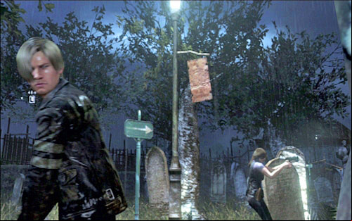Walking on the cemetery path youll by a post with lopsided plaque - Chapter II | Emblems - Leon - Emblems - Leon - Resident Evil 6 Game Guide