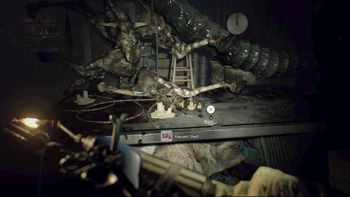 The red keycard in the workshop - Resident Evil 7: Main bedroom and childrens room walktrough - Resident Evil VII Walkthrough - Resident Evil 7 Guide, Walkthrough