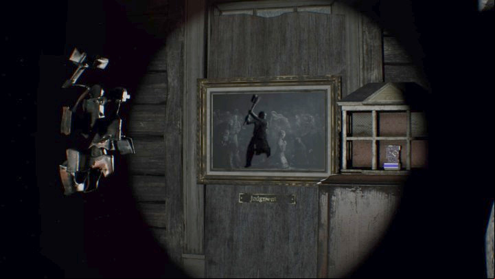The blue keycard in the attic - Resident Evil 7: Main bedroom and childrens room walktrough - Resident Evil VII Walkthrough - Resident Evil 7 Guide, Walkthrough