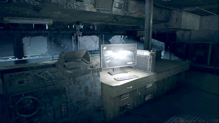 The surveillance feed will enable you to see Ethan - Resident Evil 7: Wrecked Ship walktrough - Resident Evil VII Walkthrough - Resident Evil 7 Guide, Walkthrough