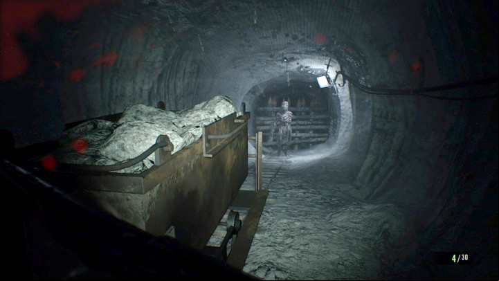 The corridors in the mine are linear, but you still need to watch out for explosive chests and hanging traps - there are no secrets for now - Resident Evil 7: Salt Mine | Walktrough - Resident Evil VII Walkthrough - Resident Evil 7 Guide, Walkthrough