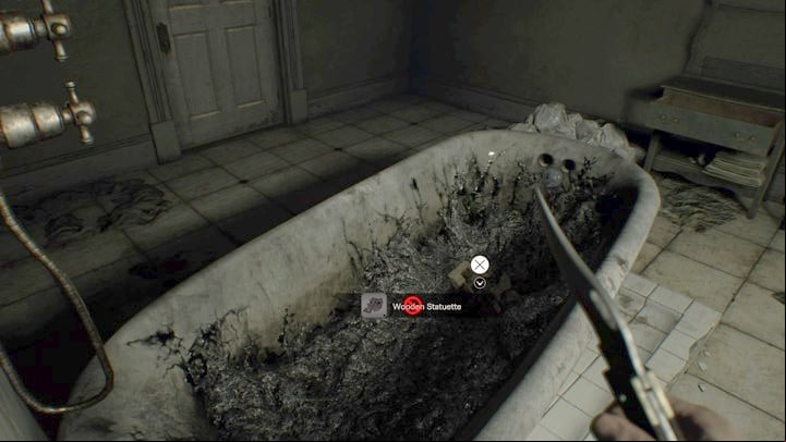 Now, proceed through the hall to enter the first floor and cross through the open door to the left - Resident Evil 7: Main House: Main Hall walktrough - Resident Evil VII Walkthrough - Resident Evil 7 Guide, Walkthrough