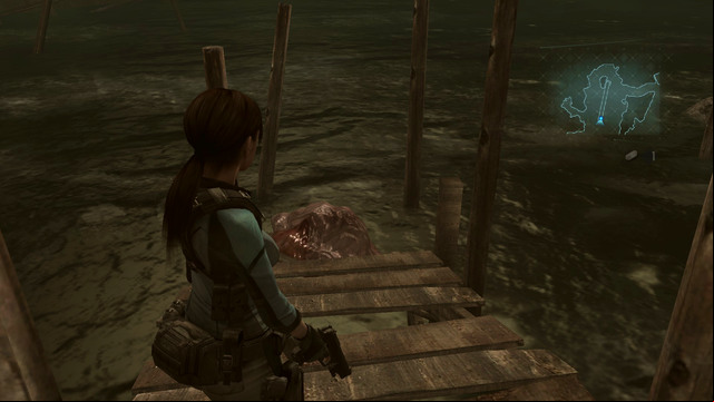 More samples can be found underwater on left, at the end of the pier and next to the barrel on right - Into the Depths - part II - Episode 1 - Resident Evil: Revelations - Game Guide and Walkthrough