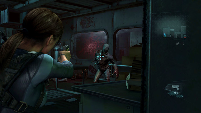 To revenge her, pick up bullets hidden in the locker on right and then go left - Into the Depths - part III - Episode 1 - Resident Evil: Revelations - Game Guide and Walkthrough