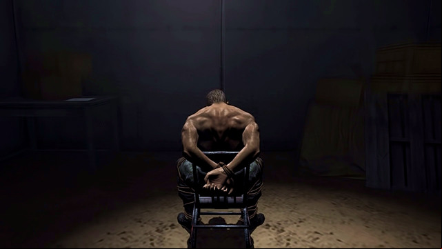 When you open door to the room where the tied man is, the episode ends - Into the Depths - part III - Episode 1 - Resident Evil: Revelations - Game Guide and Walkthrough