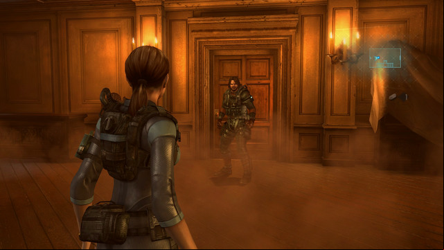 You partner emerges from left and you have to follow him - Double Mystery - part II - Episode 2 - Resident Evil: Revelations - Game Guide and Walkthrough