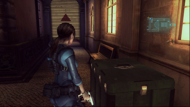 You find there also a chest which lets you add upgrades to your weapon and a half closed age next to it - Ghosts of Veltro - part II - Episode 3 - Resident Evil: Revelations - Game Guide and Walkthrough
