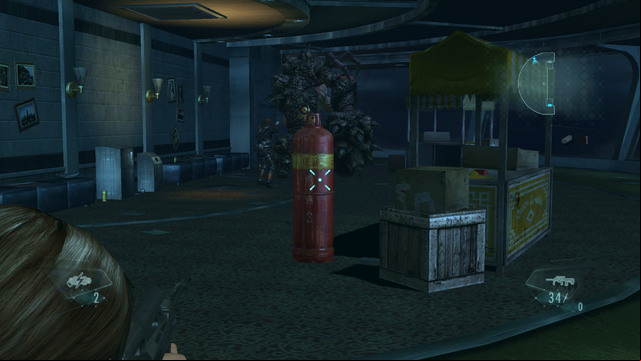 A good idea is also to use a gas bottles standing nearby - Cat and Mouse - part II - Episode 6 - Resident Evil: Revelations - Game Guide and Walkthrough