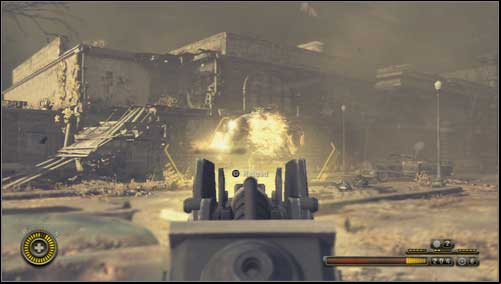 To eliminate this beast shoot at its cooling system which looks like an armor - Chapter 4 - Walkthrough - Resistance 3 - Game Guide and Walkthrough
