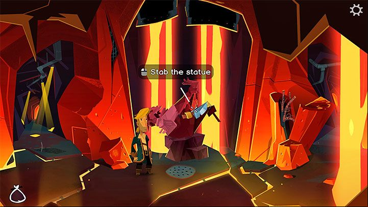 The new floor has 3 unique chambers (not counting the stone door one), while there are collapsed ages on the sides - Return to Monkey Island: Find LeChuck (Chapter 5) - walkthrough, solution - Part 5 - Beneath the Monkey Head - Return to Monkey Island Walkthrough