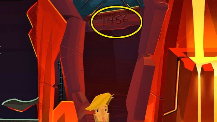 The correct date is visible above the third stone door - Return to Monkey Island: Find LeChuck (Chapter 5) - walkthrough, solution - Part 5 - Beneath the Monkey Head - Return to Monkey Island Walkthrough