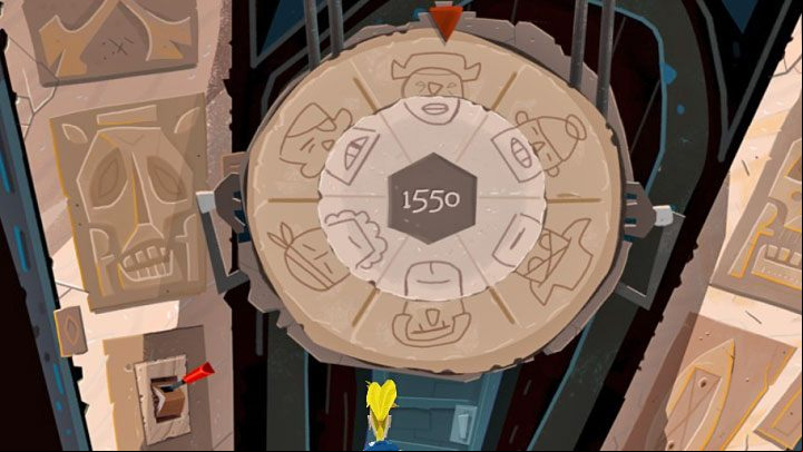 The only thing left to do is correctly set the wheel based on the information from the stone slab - Return to Monkey Island: Find LeChuck (Chapter 5) - walkthrough, solution - Part 5 - Beneath the Monkey Head - Return to Monkey Island Walkthrough