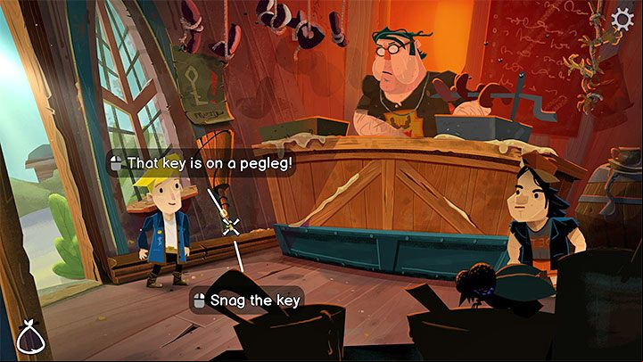 Go back to the store and take the Outhouse Key - Return to Monkey Island: Prelude - walkthrough - Prelude - An Unexpected Story Begins - Return to Monkey Island Walkthrough