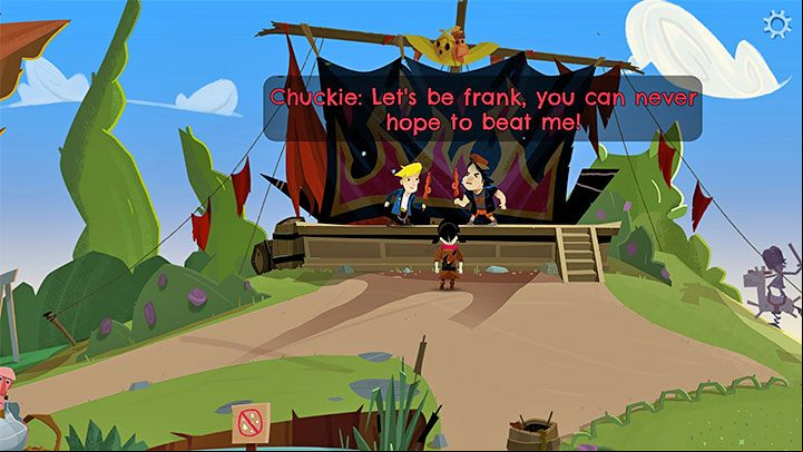 The "fighting arena " is located at the top of the screen - Return to Monkey Island: Prelude - walkthrough - Prelude - An Unexpected Story Begins - Return to Monkey Island Walkthrough