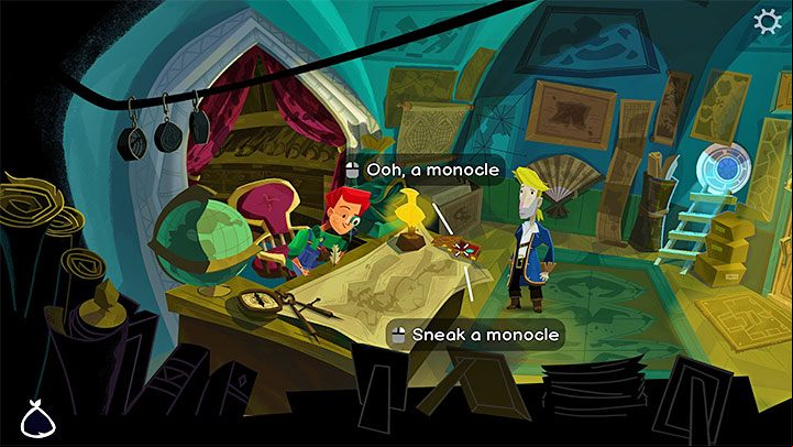 Talk to Wally the cartographer about finding a specific type of tree to create the mop handle - Return to Monkey Island: Get a mop - walkthrough - Part 1 - A Friendly Place - Return to Monkey Island Walkthrough