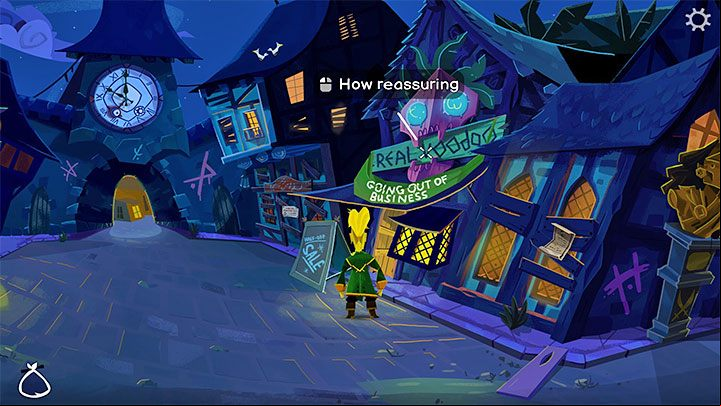 Take the path to Low Street and visit the Real Voodoo store - Return to Monkey Island: Get a mop - walkthrough - Part 1 - A Friendly Place - Return to Monkey Island Walkthrough