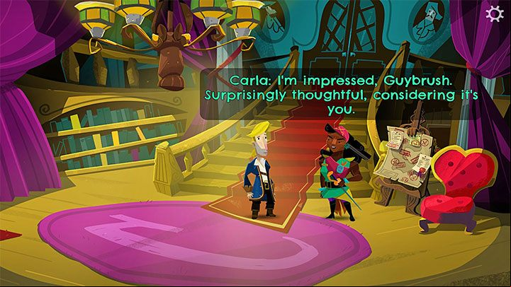 The apology consists of 5 parts - Return to Monkey Island: Get a mop - walkthrough - Part 1 - A Friendly Place - Return to Monkey Island Walkthrough