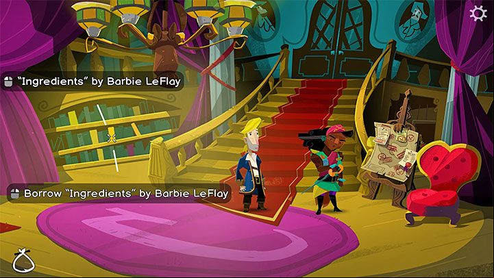 Thanks to a successful apology, you can borrow another book without having to return the one you have lost - Return to Monkey Island: Get a mop - walkthrough - Part 1 - A Friendly Place - Return to Monkey Island Walkthrough