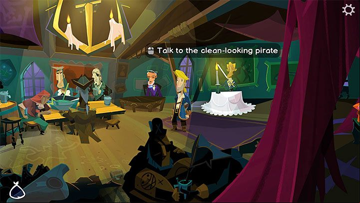 Return to the SCUMM Bar in the docks - Return to Monkey Island: Get a mop - walkthrough - Part 1 - A Friendly Place - Return to Monkey Island Walkthrough