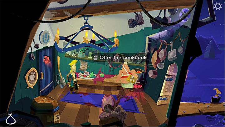 Go to the kitchen and talk to the cook - Return to Monkey Island: Get a mop - walkthrough - Part 1 - A Friendly Place - Return to Monkey Island Walkthrough